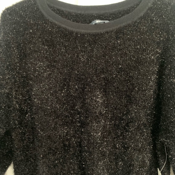 Anthropologie NWT Maeve Black Sparkle Dolman, Cropped, Puff Sleeve Top XS - Picture 4 of 8